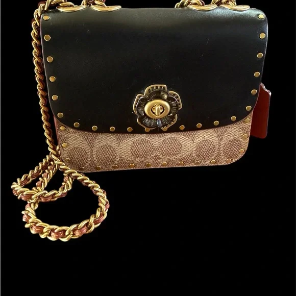 Coach Studded Signature Canvas Chain Crossbody Bag - Picture 4 of 11